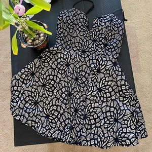 Black and Cream Floral Dress